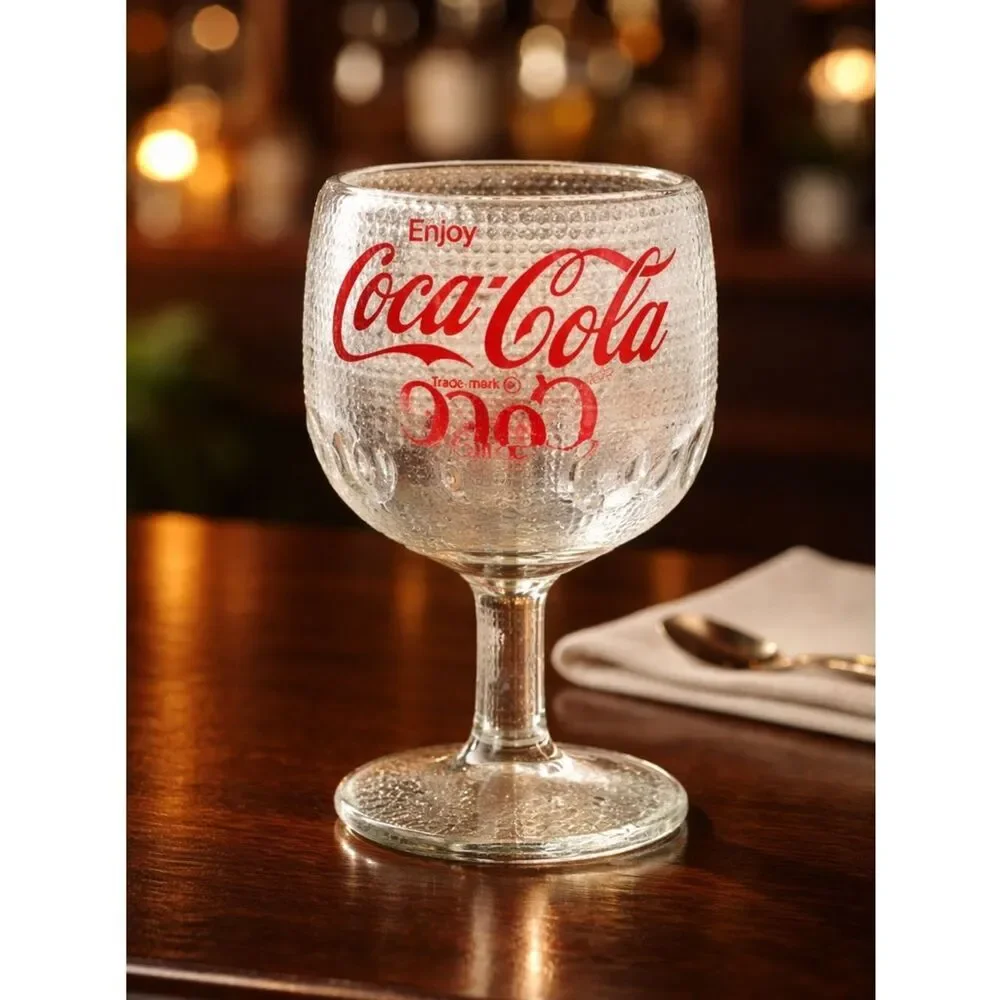 VINTAGE Coca-Cola Coke Heavy Glass Goblet